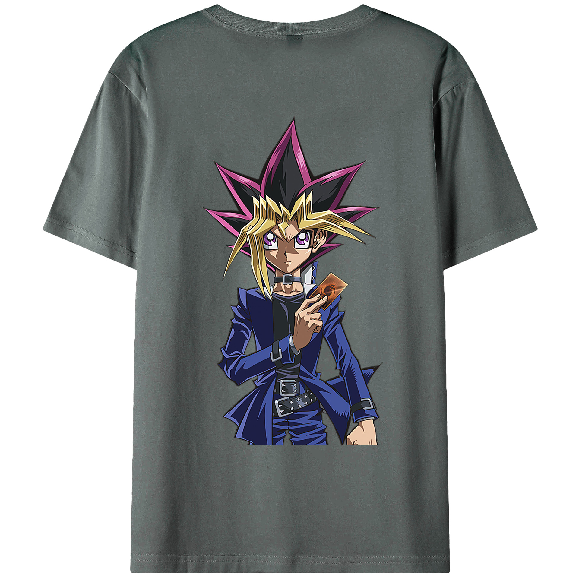 （画像用） 遊☆戯☆王 Yu-Gi-Oh! 綿100％ メンズ半袖Tシャツ（バックプリント） 通気性
